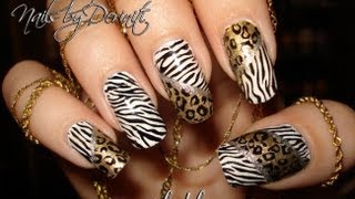 EASY HOT LEOPARD ZEBRA ANIMAL PRINT NAIL ART STAMPING DESIGN TUTORIAL