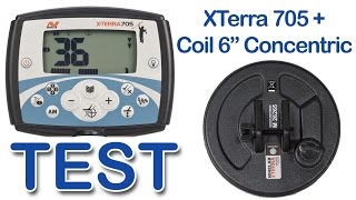 Minelab X Terra 705 with Coil 6 Concentric 7,5 KHz. Test of Depth. Тест на глубину