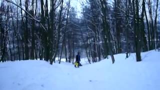Санки ледянки, видео катаемся с горки