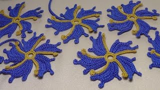 Вязание цветка для наборного ирландского кружева.Урок вязания крючком.