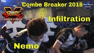 SFV AE - Infiltration VS Nemo | Combo Breaker 2018 Top 8 | CPT 2018