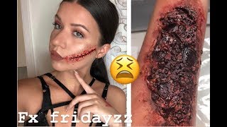 FX FRIDAYZZ: Sewed wound and burns | делаем легкие накладки и ужасные ожоги | Макияж на Хэллоуин
