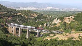 ALco show!!A510 with freight train at historic Gorgopotamos bridge near Lamia/Greece