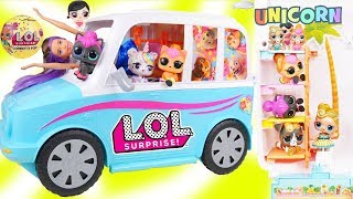 Custom LOL Surprise Dolls Play at Barbie Puppy Mobile