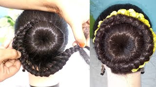 New bun hairstyle for wedding and party || Party hairstyle || hair style girl || updo hairstyle