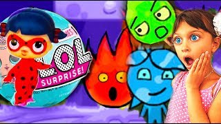 Приключения ОГОНЬ и ВОДА куклы ЛОЛ Леди БАГ в джунглях Барби LOL видео для детей детский летсплей