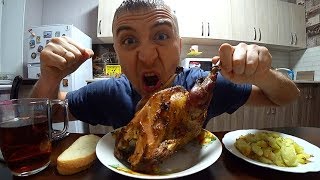 МУКБАНГ ЖАРЕННАЯ КУРИЦА В ДУХОВКЕ