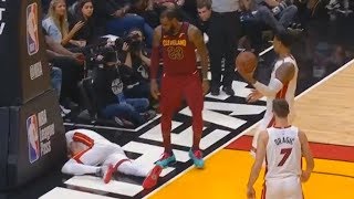 LeBron James Knocks Out Tyler Johnson with Elbow!