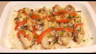 PIERNAS DE POLLO GLASEADAS EN VINO BLANCO