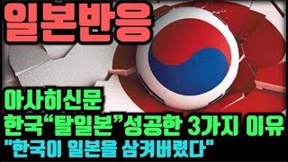 (아사히신문, 한국"탈일본" 성공한 3가지 이유 "한국이 일본을 삼켜버렸다")"일본반응"