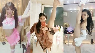 【抖音福利】长腿美女压腿劈叉，各种大长腿秀一字马绝技#福利视频合集