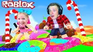 СИМУЛЯТОР КОНФЕТ в СЛАДКОЙ СТРАНЕ Roblox Кто Соберет Больше Сладостей Милана и папа  Для Детей FFGTV