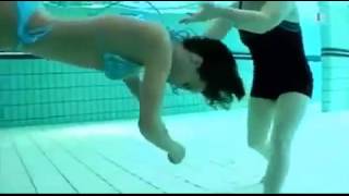 Girls for deep sea shark but underwater yoga HD