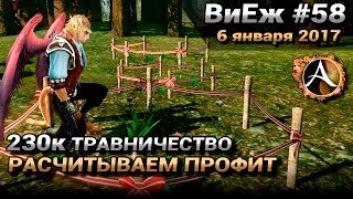 ArcheAge 3.0. ВиЕж #58. 230к травничество. Считаем профит огородов.