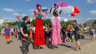 Российская Жонглерская Конвенция, парад жонглёров в Парке Горького (RJC 2014)