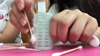 ASMR 면봉으로 이어폰 귀청소 시각적 팅글/Cotton swab Ear Cleaning/ 綿棒でイヤホン掃除/이어폰ASMR