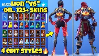 NEW LION "V6" BACK BLING Showcased With 120+ SKINS! Fortnite Battle Royale BEST V6 BACKBLING COMBOS