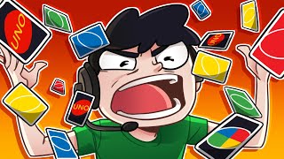 Hitting Nogla with +4s until he RAGE QUIT! - Uno Funny Moments