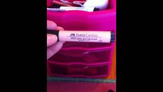 Stamping with Faber Castell Pitt big brush artist pen for T