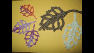 Вязание ажурного листочка крючком. Ирландское кружево. Мастер-класс. Knit crochet leaf