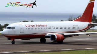 Vision Airlines 737-400 departing St Kitts (HD 1080p)