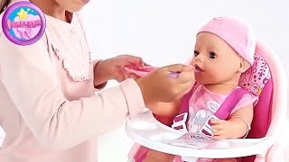 Маруся кормит Беби Борн | Игрушка Беби Бон — стульчик для куклы Baby Born High Chair Toy