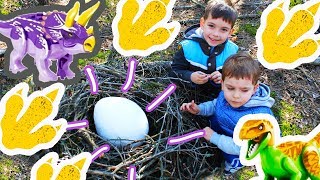 ? Нашли в лесу ОГРОМНОЕ ЯЙЦО ДИНОЗАВРА! Лего динозавры (аналог Lego dinosaurs)