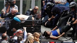 Protest in San Diego California. Anti Trump. Donald Trump rally San Diego CA. protesters