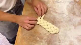Формовка булочки - косички из жгутов