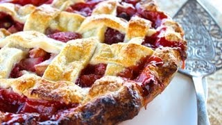 {Dessert Recipe} Strawberry Rhubarb Pie Recipe by CookingForBimbos.com