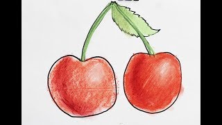 КАК Нарисовать Вишни. Уроки рисования для детей. Как Научиться Рисовать