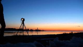 Comet Panstarrs shooting after sunset, Riga, Latvia
