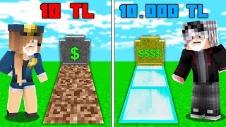 1 TL MEZAR VS 10.000 TL MEZAR! ? - Minecraft