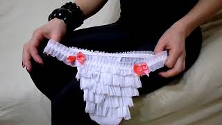 White panties on black leggings, thongs, bikinis