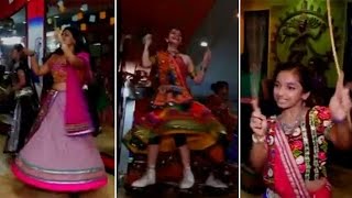 Girls enjoying 'Garba' on skates in Surat