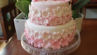 Tarta de fondant con flores paso a paso