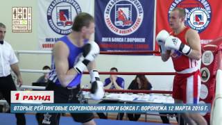 2-ые рейтинговые бои Лига бокса г. Воронежа – 12.03.16 г. до 81 кг.