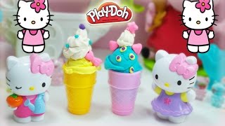 Hello Kitty Frozen Ice Cream Play Doh Cone Playdough toys