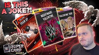 IS THIS A JOKE?! NIGHTMARE VALENTINE PACK OPENING & FUSIONS RANT! | WWE SuperCard