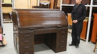 古き良き日本のアンティーク家具 「上質なロールトップデスク」　ラフジュ工房