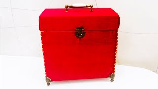 Сундучок своими руками/Декорирование коробки тканью/Decorating the box with fabric