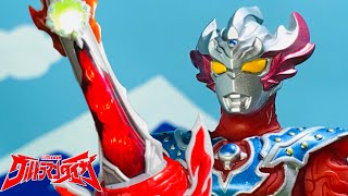 ウルトラマンタイガ DXタイガトライブレードの力でウルトラマンタイガ トライストリウムに変身＆攻撃