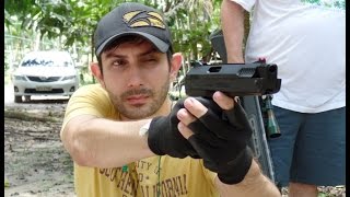 TIRO COM PISTOLA DE PRESSÃO BEEMAN P17 COM ALVO A 55 METROS