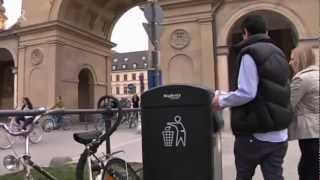 The BigBelly Solar waste stations being demonstrated in Munich, Germany