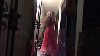 another clip from the windy and cold night - peachy pink dress