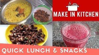 Quick lunch recipes in Tamil | Arisi Paruppu Sadam | Ragi Vada  | Watermelon Juice | Evening Snacks