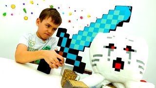 Секреты игры Майнкрафт - Поединок Стива с Эндерменом и Гастом.