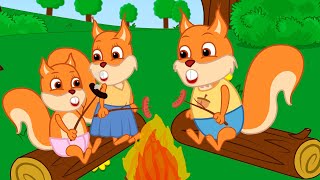Famille d'Écureuil - Pique-Nique Barbecue Animé 2022 en Français