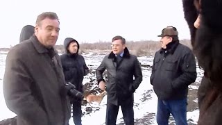 Выезд главы Миллеровского района на места сливов стоков ООО "Амилко"