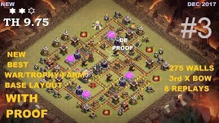 New Best TH9.75 Anti 3 Star War/Farm/Trophy Base|275 Wall | CLASH OF CLAN | 2018 |